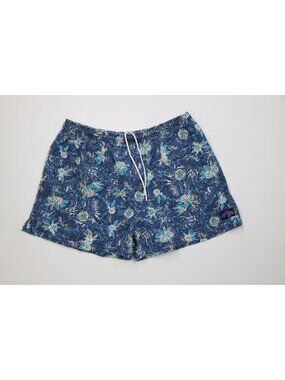 Vtg 90s Streetwear Mens Large Above Knee Flower Beach Volleyball Shorts Cotton